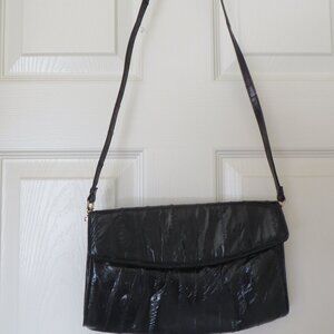 Vintage Black Eel Skin shoulder/clutch handbag purse